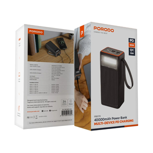 Porodo 40000มิลลิแอมป์ต่อชั่วโมงหลายอุปกรณ์พาวเวอร์แบงค์แบบพกพาความจุสูง - Product Image 1