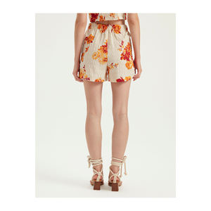 Short à motifs de fleurs jaunes pour femmes BGN, modèle turc S23N526 - Product Image 5