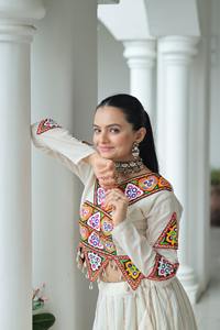 Navratri Special Attractive Kora Cotton With <b>Gota</b>-Patti And Kutchi Gamthi Work Lehenga Choli Woman Fashion Manufacturer - Product Image 3