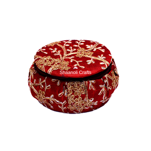 New Arrival Stylish Silk Storage <b>Box</b> With Matka Shape Design Zipper Jewelry Bangle <b>Box</b> for Women Beautiful Bucket Pattern Favor - Product Image 6