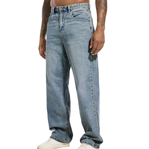 Jeans de Mezclilla Elásticos y Transpirables para Hombre, Última Colección, Pantalones Casuales Holgados de Corte Recto, Estilo Hip Hop Urbano, Tallas Grandes - Product Image 5
