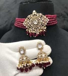 ชุดต่างหูแบบโชกเกอร์ลายทองโบราณมีสไตล์ชุดเครื่องประดับทองเหลืองที่ทันสมัยสำหรับงานแต่งงานของขวัญวันครบรอบ - Product Image 5