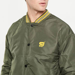 Veste bomber d'hiver pour homme, service OEM, conception de logo personnalisé, toile, col montant, logo frontal, haute qualité, écologique, légère - Product Image 5