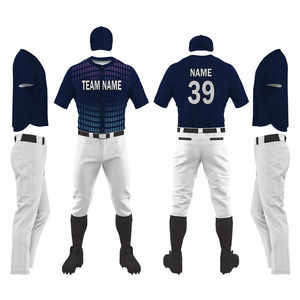 Jersey y pantalones de béisbol hechos con tela de poliéster personalizada de nuevo estilo, uniforme liso, ajuste Regular y costuras de alta calidad - Product Image 5