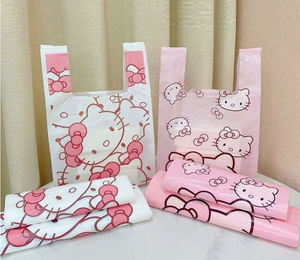 Sacs en plastique HDPE/LDPE personnalisés à prix avantageux, sacs de shopping en plastique, sacs en T-shirt, impression mignonne - Product Image 4