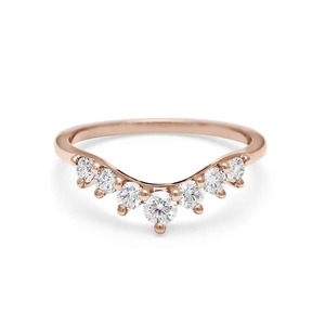 Bague de mariage Tiara Premium artisanale en diamant avec diamants de laboratoire F-VS2, monture à griffes en or massif 14K, bijoux tendance - Product Image 1