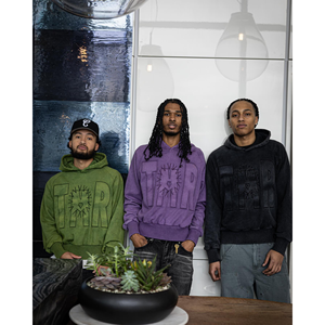 เสื้อฮู้ดผู้ชายทรงโอเวอร์ไซส์ฮิปฮอปโอเวอร์ไซส์ผ้าทอลายนูนมีฮู้ดผ้าคอตตอนไซส์ใหญ่พิเศษ - Product Image 5