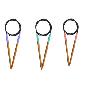 Aiguilles à tricoter circulaires en bois conviviales pour les clients avec câble flexible. Aiguilles à tricoter de haute qualité pour un tricot sans couture - Product Image 2