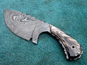 มีดสกินเนอร์เหล็กถังดามัสกัสแบบเต็มรูปแบบทำด้วยมือพร้อมปลอกหนัง - Product Image 4