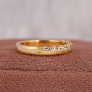 Platine plaqué or Style classique coupe ronde unique laboratoire cultivé diamant alliance personnalisé à la mode femmes mode bague parfaite - Product Image 4