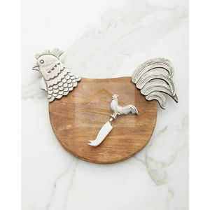 เขียงและบล็อคไม้รูปไก่สำหรับหั่นผักผลไม้เครื่องครัวใช้ในบ้านขัดเงาสวยงาม - Product Image 1