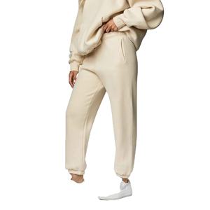 Alta calidad 2 uds mujer Casual sólido largo lavado polar chándal sudaderas Jogger pantalones cortos invierno - Product Image 2