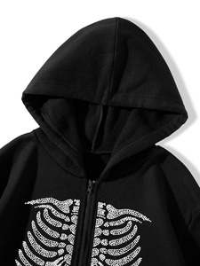 Streetwear personnalisé OEM, 320 GSM, grammage lourd, mélange 100% coton, effet vieilli, délavé à l'acide, délavé soleil, strass, coupe oversize, hiver - Product Image 2