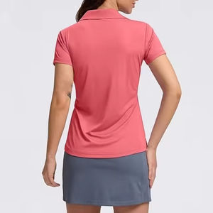 T-shirt pour femme, classique, décontracté, en polyester et coton, tricoté, coupe ajustée, manches courtes, col carré, été, respirant, séchage rapide, uni, teinture unie - Product Image 6