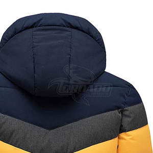 Chaqueta Softshell transpirable impermeable para hombre con capucha desmontable abrigo de burbujas de invierno tela de nueva condición - Product Image 4
