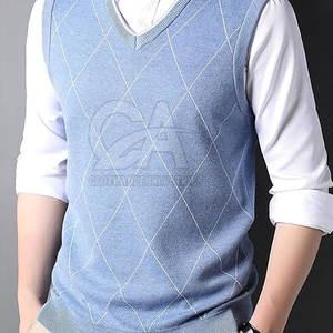 Top Bulk <b>Sleeveless</b> Sweaters for <b>Men</b> Wholesale <b>Men</b> <b>Sleeveless</b> Knit Sweater Fashion <b>Pullover</b> Vest - Product Image 3