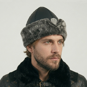 Sombrero Bork Tradicional Hecho a Mano con Piel Sintética, Serie Otomana Kayi Ertugrul Dirilis, para Esquí de Invierno de la Tribu Kayi, con Logotipo IYI Metálico - Product Image 2