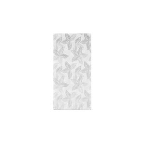 Serviettes blanches 48x48cm à motif feuilles grises, pliées 1/8, en tissu sec ultra-doux, 360 pièces, B2B - Product Image 1