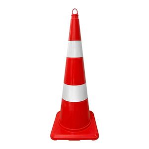 Ensemble de 50 cônes de signalisation TPE de 90 cm, poteaux réfléchissants doubles, cônes de sécurité routière pour usage routier - Product Image 3
