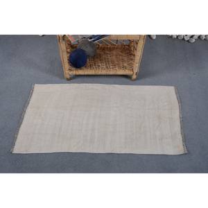 Alfombra turca vintage moderna blanca 170X320cm hecha a mano clásica diseño de retazos rectangulares para sala de estar dormitorio lana poliéster látex - Product Image 1