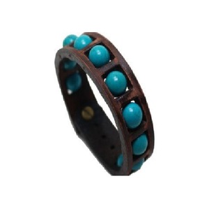 Bracelet en cuir véritable pour femmes Bracelet en cuir clouté en métal Bracelet Punk en cuir de vachette Personnalité Bracelet en cuir de saule et étain - Product Image 1