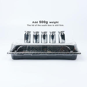 Bandeja de comida para levar PET, recipiente grande descartável para <span class=keywords><strong>sushi</strong></span>, caixa de plástico para <span class=keywords><strong>sushi</strong></span>, ecologicamente correto, para levar - Product Image 5