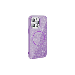 Coque en silicone scintillante compatible MagSafe Netzy Luxury pour iPhone 14 Pro Max 14 Plus 13 Pro Max XR - Édition dorée givrée - Product Image 4