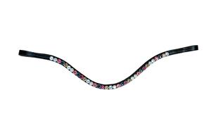 Bandas de cabeza de caballo de cuero de búfalo indio con decoración de perlas y cristales hechas a mano y duraderas en tamaños completos y de mazorca - Product Image 2