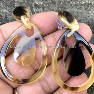 ชุดต่างหูรูปเขาควายแบบล๊อคสุดหรูสำหรับผู้หญิงชุดต่างหูแบบห่วงสำหรับสตรีต่างหูเม็ดเดี่ยวจาก falak - Product Image 2