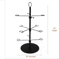 Soporte de metal de hierro de 3 niveles con 12 soportes para copas de cóctel, martini, para bodas, exhibición de copas de vino y degustación.