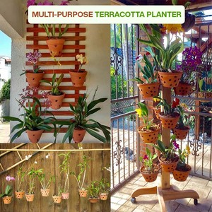 Maceta de orquídeas de terracota de 7 pulgadas para una sola cantidad, macetas y macetas elegantes para uso en interiores y exteriores - Product Image 3