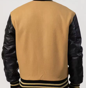 แจ็กเก็ตเลตเตอร์แมนคุณภาพระดับพรีเมียมเสื้อแจ็กเก็ตสีดำอบอุ่นมีสไตล์ทันสมัย - Product Image 4