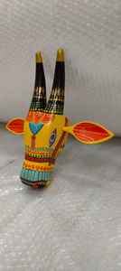 Multi Coloured Hand Painted and Hand Made <b>Wooden</b> Cows Head Ideal for Resale for Home Decoration Stores - Product Image 3