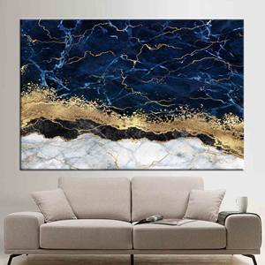Tableau sur toile imprimé moderne, décoration murale abstraite bleu marine, 1P: Gallery Wrapped - Product Image 1