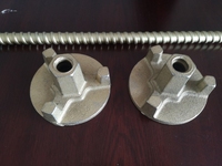 Tuerca de ala de barra de acoplamiento ajustable para construcción de encofrado 15mm 17mm Material de acero Perno y accesorio de tuerca