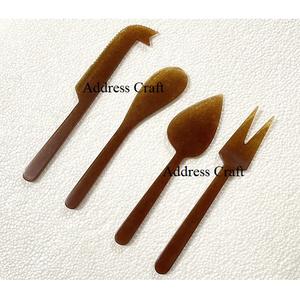 Look décent fait à la main en résine couverts fromage outils ensemble couteau à fromage épandeur fourchette ensemble pour ustensiles de cuisine mariage décor vaisselle utilisée - Product Image 1