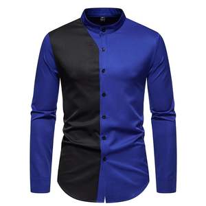 Men's Collar Contrast Long Sleeve <b>Shirt</b> Casual British Style <b>Shirt</b> Long Sleeve <b>Shirt</b> Casual British Style Button-Up <b>Shirt</b> - Product Image 6