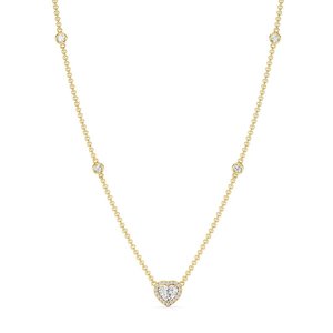Collar con Colgante de Corazón y Diamantes - Product Image 1