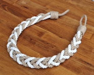 Braided Jute & Cotton <b>Curtain</b> Tieback: Boho <b>Nautical</b> Decor - Product Image 2