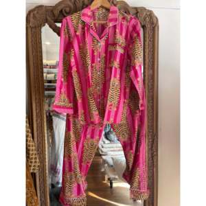 Lady's Casual Tiger Pink Neon <b>Pyjama</b> with Elastic Waist and Drawstring Breathable Spandex Fabric <b>for</b> Spring <b>Summer</b> and Autumn - Product Image 5