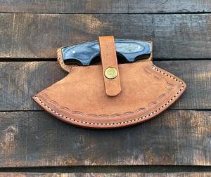 Bushcraft Couteau Ulu personnalisé fait à la main en acier damas Couteau Ulu damas d'Alaska avec gaine pour des utilisations polyvalentes - Product Image 6