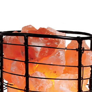 Lámpara de cesta de hierro de sal del Himalaya Natural OEM de alta calidad 100% puro personalizado forma de medio corte hermosas artesanías naturales - Product Image 6