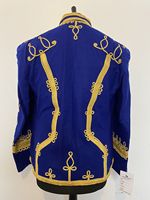 Tunique de style uniforme britannique de hussard napoléonien bleu foncé Pelisse Jimmy Hendrix Jacket