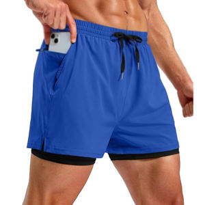 En couleur bleue Impression par transfert de chaleur Shorts de fitness Shorts de jogging pour hommes Nouvelle arrivée Jogger Jogging Shorts - Product Image 1
