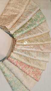 Tissus de robe de mariée en jacquard de soie brodée légère sur mesure, à rayures, multicolores, pour les créateurs de vêtements, revente - Product Image 2