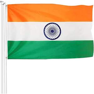 Drapeau indien brodé de qualité supérieure USA TOP FLAGSINC, tricolore national indien, 3x5 pieds, rayures cousues, robuste pour l'extérieur avec œillets en laiton - Product Image 6