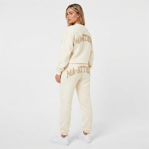 Conjunto de Sudadera con Capucha y Pantalones Jogger de Felpa Crema para Mujer, Ropa Deportiva Informal para el Hogar - Product Image 2