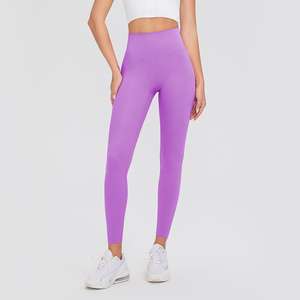 Leggings de Yoga de Cintura Alta, Levanta Glúteos, Sin Costuras, para Gimnasio, Talla XL, Color Sólido, Spandex Ligero - Product Image 5