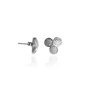 Boucles d'oreilles clous en argent sterling 925 avec zircone cubique pour femmes, cadeaux de bijoux - Product Image 1