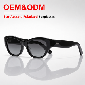 Luxury Designer Vintage Handmade Durable Hinge Lightweight Cat Eye Bio-acetate Women Men Custom Logo Square Polarized <b>Sunglasses</b> - Product Image 1
